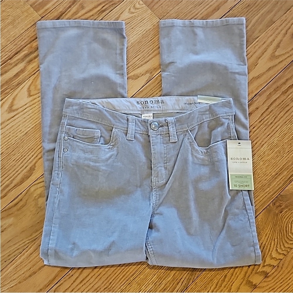 SONOMA PANTS ORIGINAL FIT BOOT CUT 10 SHORT GRAY NEW MISSES